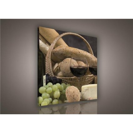 Obraz na plátně Bread and Wine 80 x 80 cm