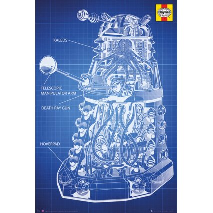 Plakát Doctor Who - Haynes Dalek Blueprint