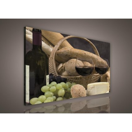Obraz na plátně Bread and Wine 100 x 75 cm